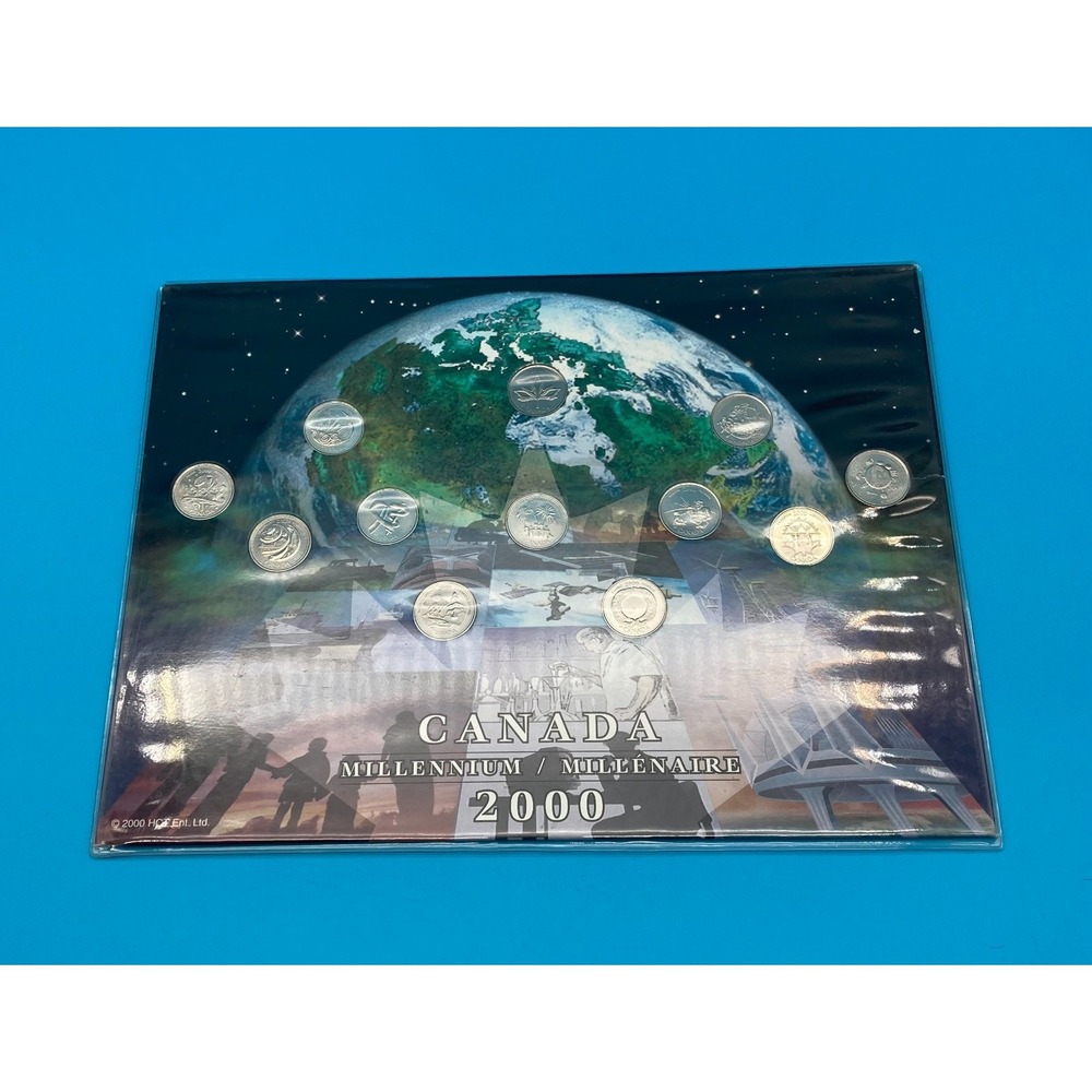 2000 Canada Millennium / Millénaire Coin Set | 12 Commemorative Quarters